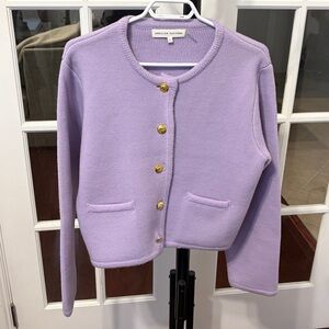 ENGLISH FACTORY Lilac Wool Cardigan